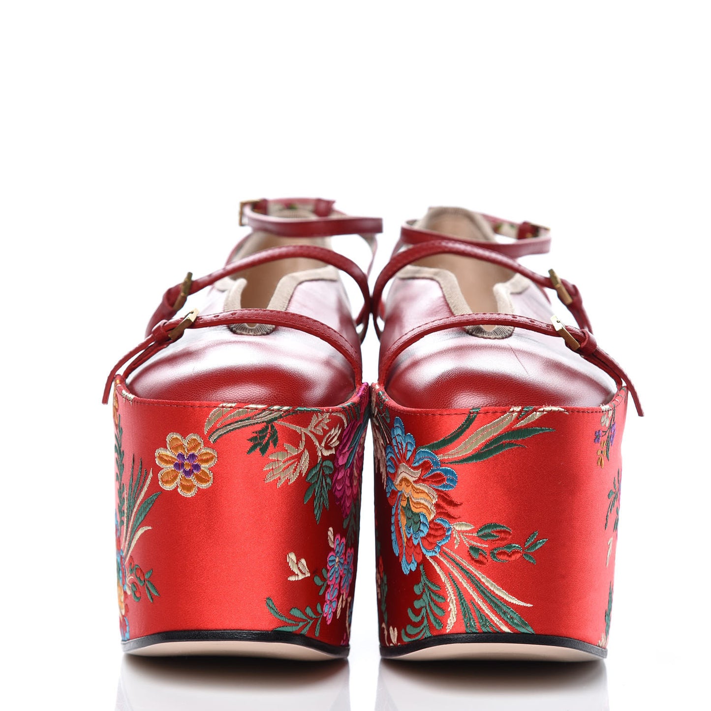 Malaga Kid Silk Hannelore Detachable Platform Slide 37 Hibiscus Red