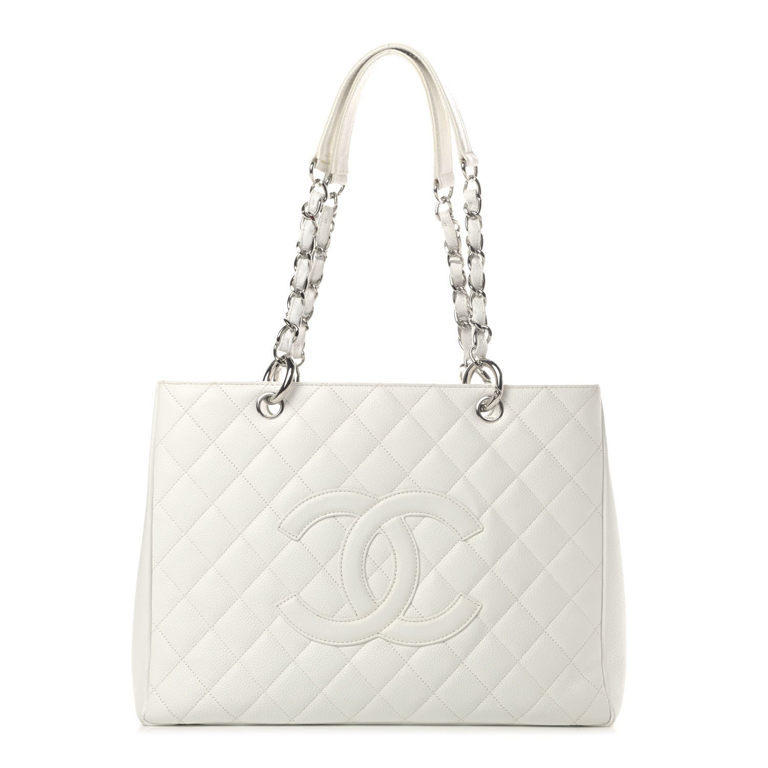 Chanel Caviar Quilted Grand Shopping Tote GST White 1 of 6