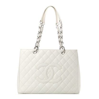 Chanel Caviar Quilted Grand Shopping Tote GST White 1 of 6