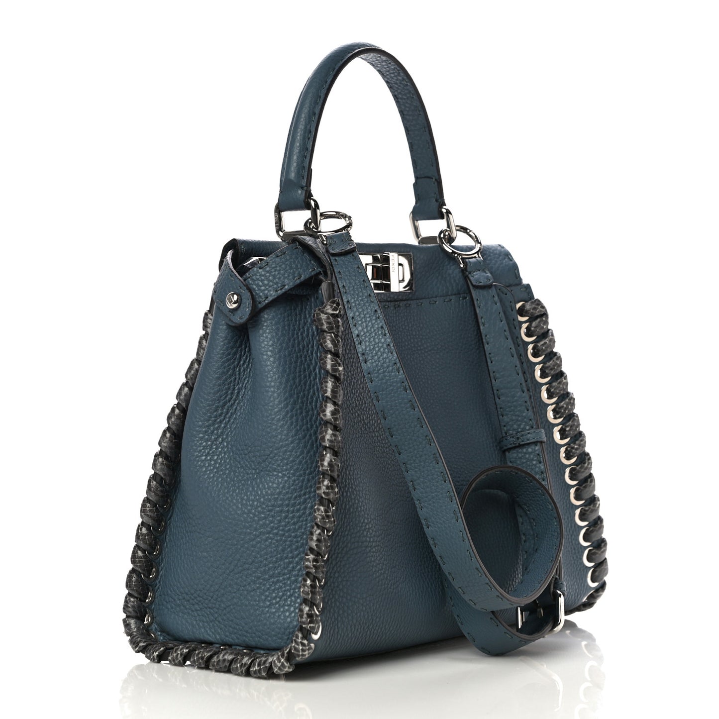 Cuoio Romano Selleria Elaphe Lace Up Medium Peekaboo Iconic Satchel Tempesta
