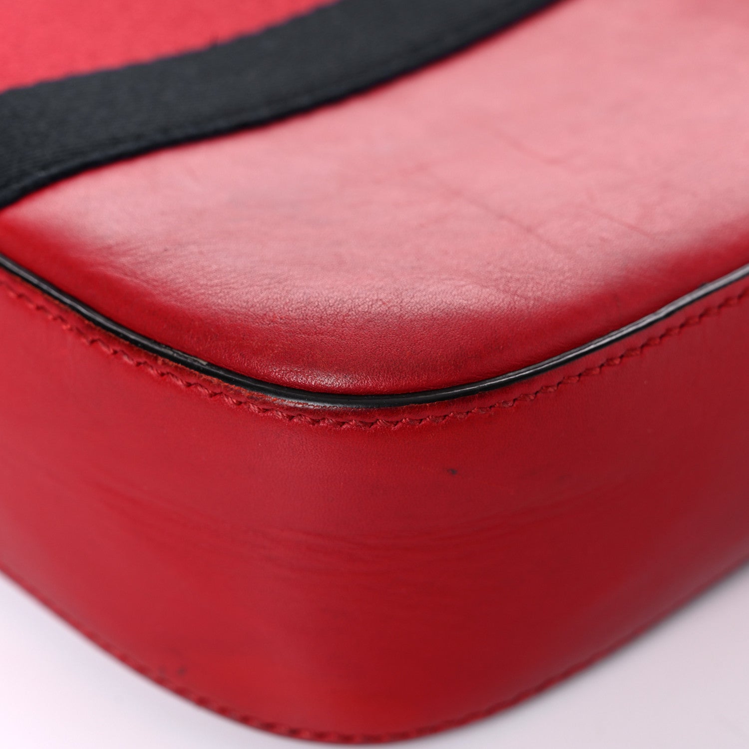 Gucci Calfskin Web Small Webby Bee Shoulder Bag Red 10 of 35