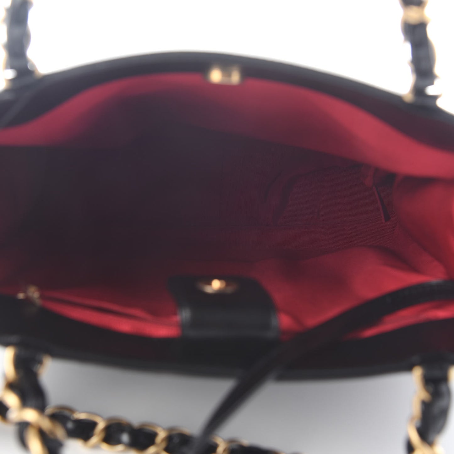 Shiny Aged Calfskin North South Shopping Bag Black