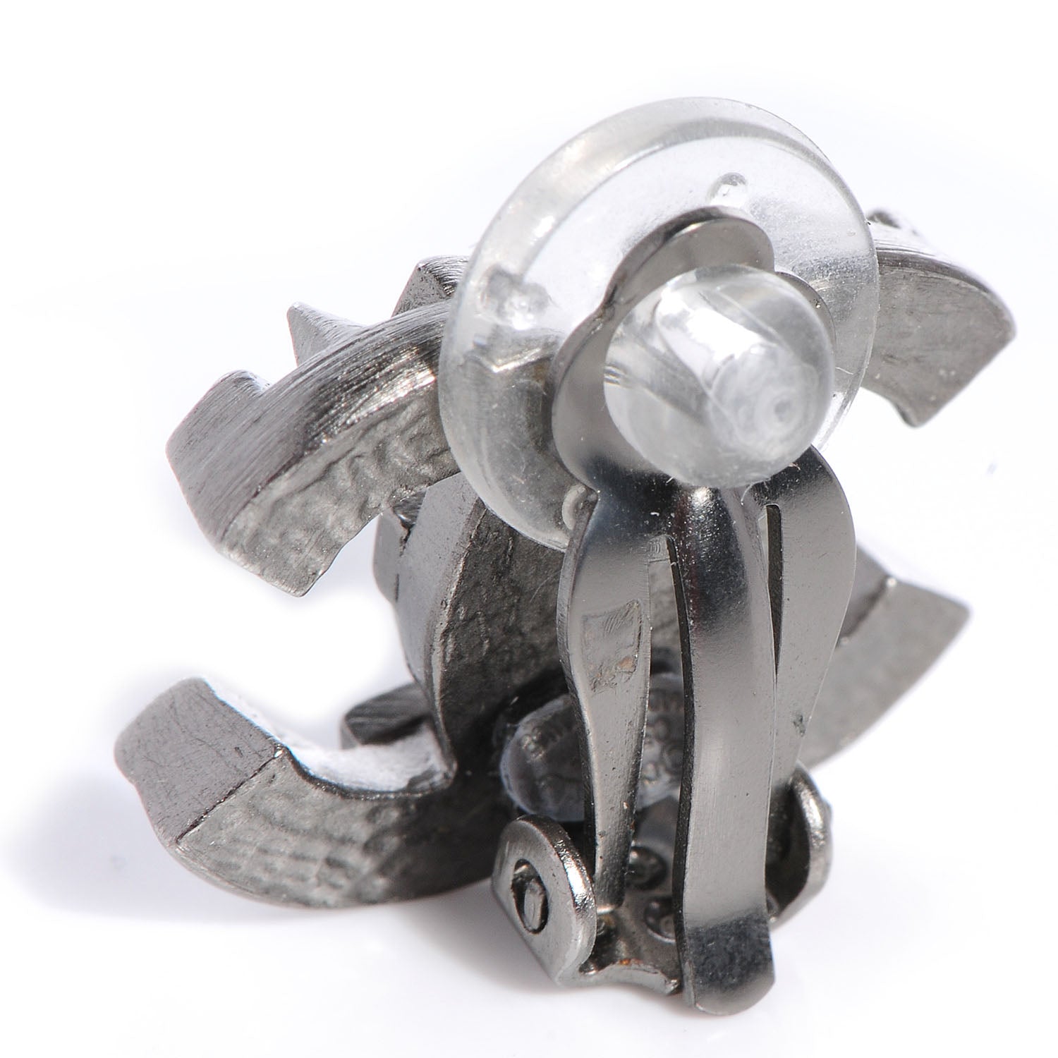Chanel Ruthenium CC Spike Clip On Earrings 3 of 6