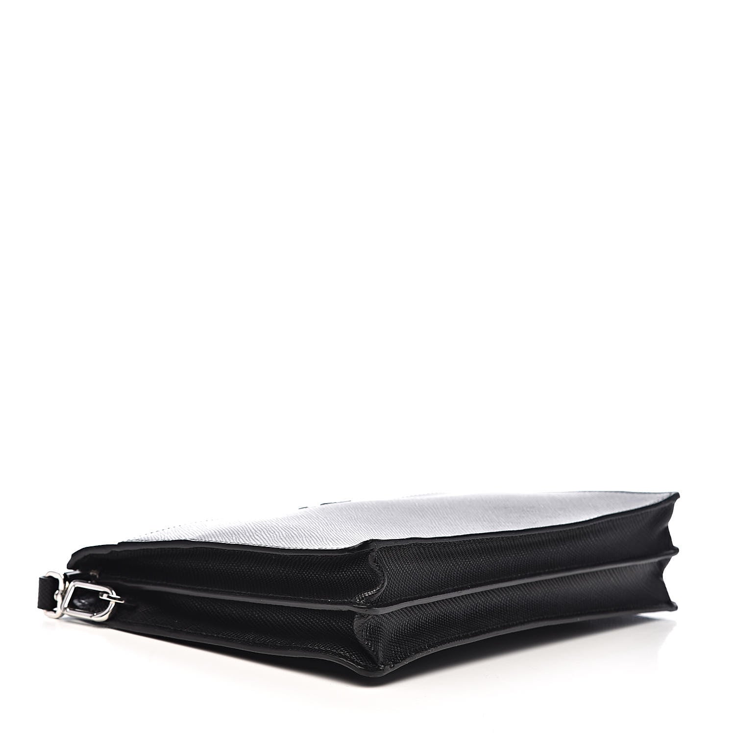 Prada Saffiano Cuir Clutch Wristlet Bag Black 4 of 12