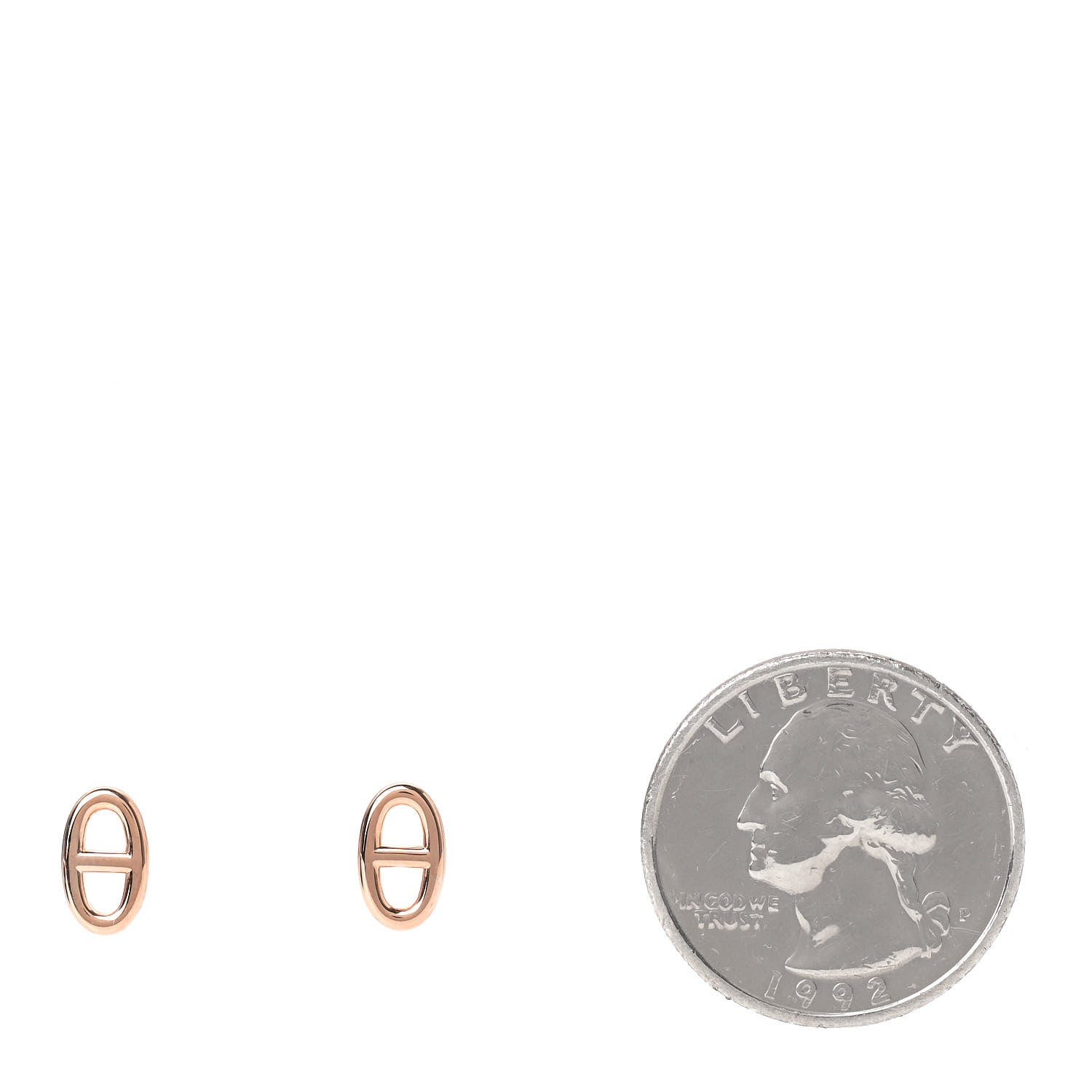 Hermes 18K Rose Gold TPM Farandole Stud Earrings 2 of 7