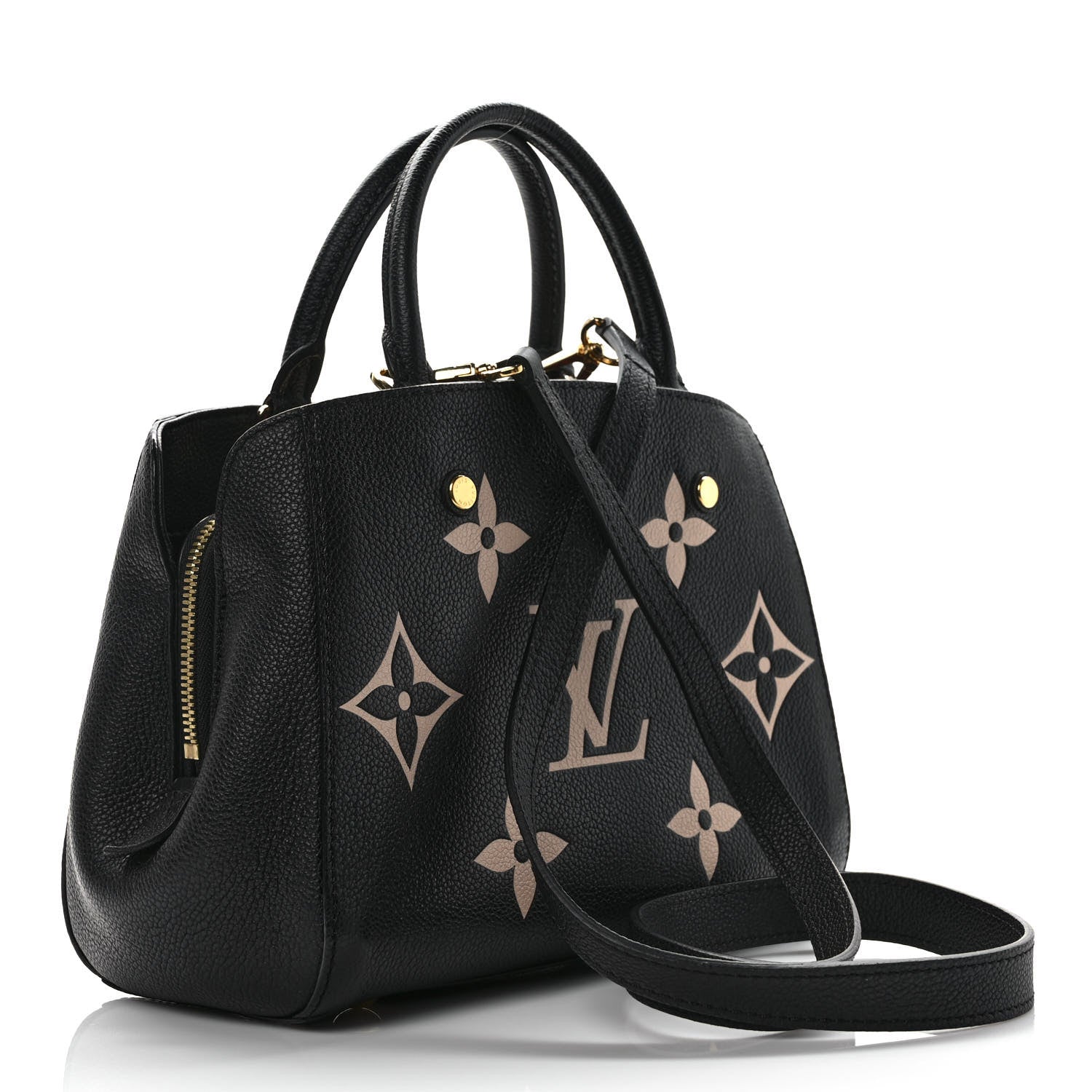 Louis Vuitton Empreinte Monogram Giant Montaigne BB Black Beige 3 of 14