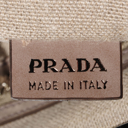 Prada Canvas Mistolino Medium Crystal Cluster Frame Bag Naturale 18 of 18