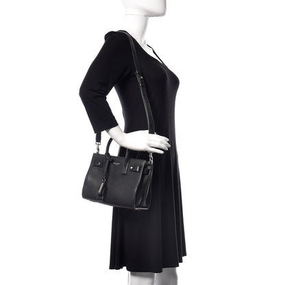Saint Laurent Grained Calfskin Nano Sac De Jour Souple Black 2 of 10