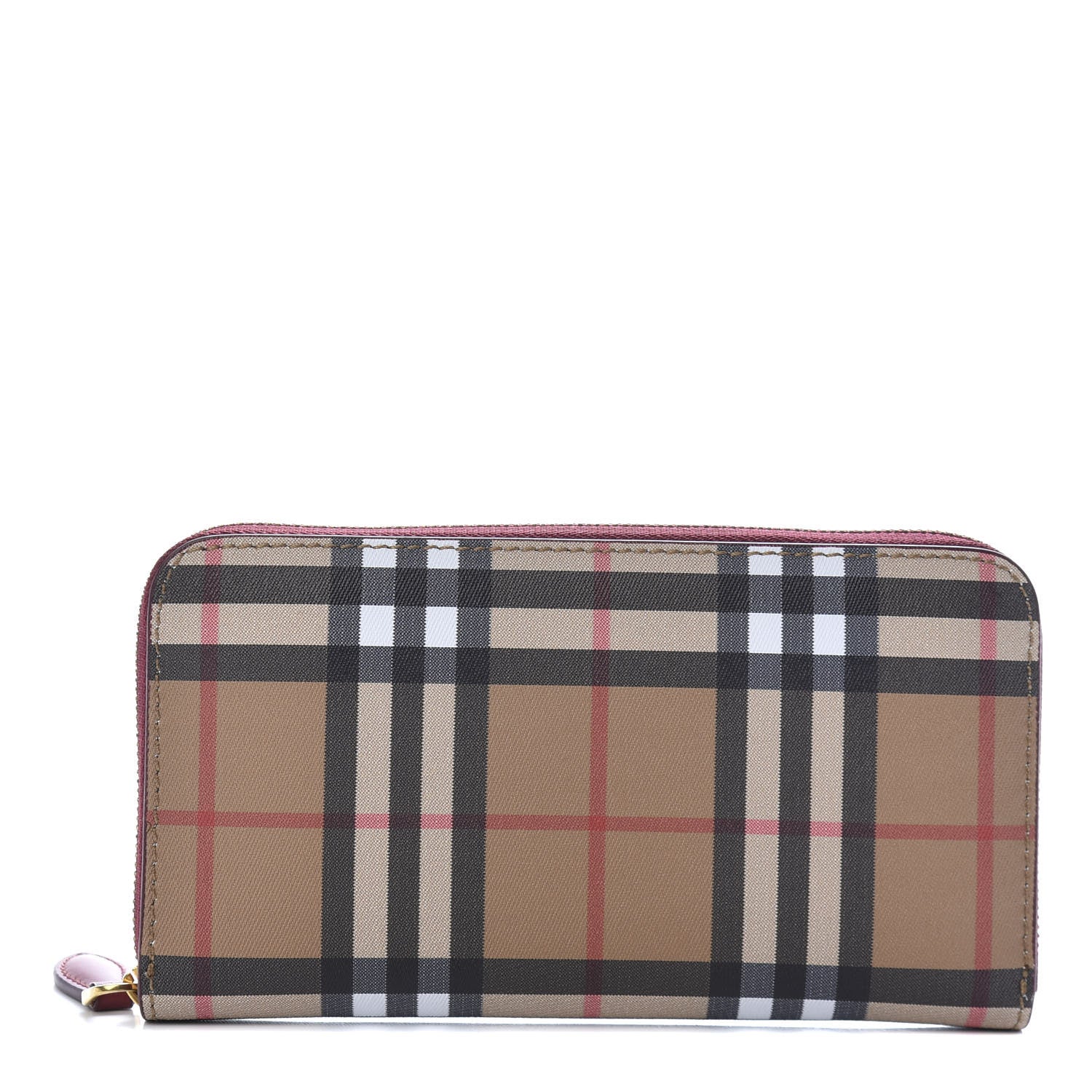 Burberry Vintage Check Elmore Zip Around Wallet Crimson 1 of 7