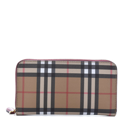 Burberry Vintage Check Elmore Zip Around Wallet Crimson 1 of 7