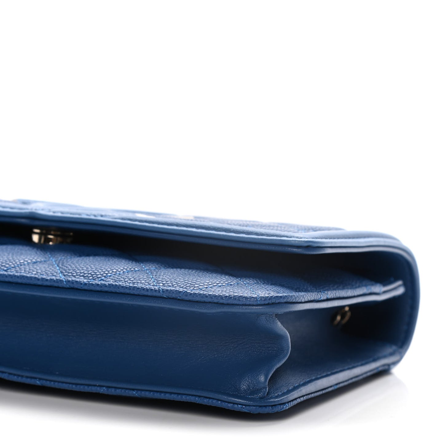 Caviar Quilted CC Filigree Wallet On Chain WOC Dark Blue