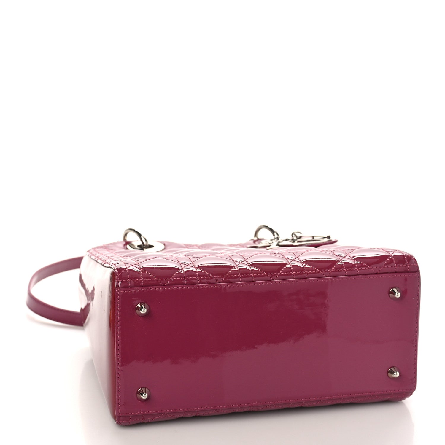 Christian Dior Patent Cannage Medium Lady Dior Dark Pink 4 of 9