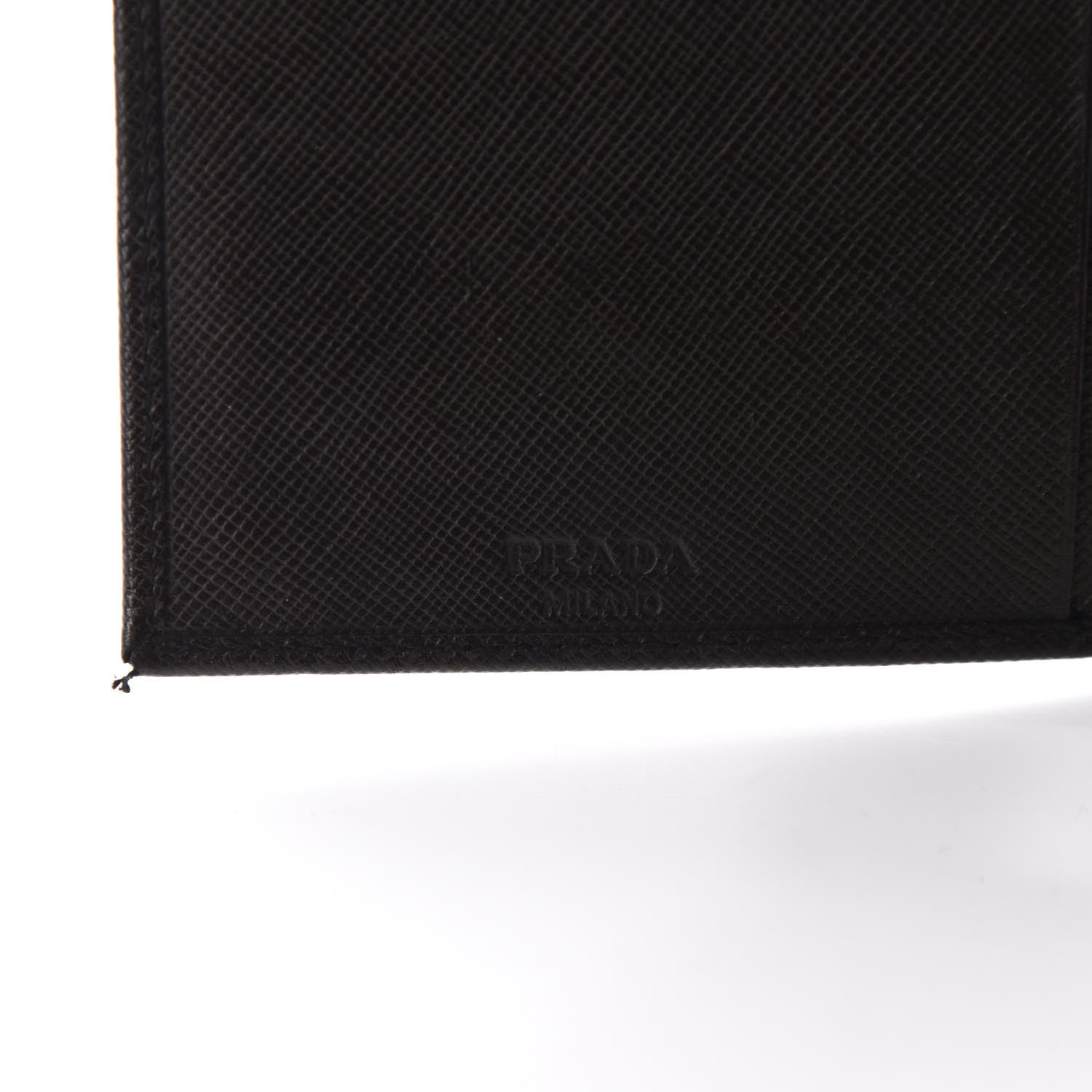 Prada Saffiano Tri-Fold Compact Wallet Black 9 of 10
