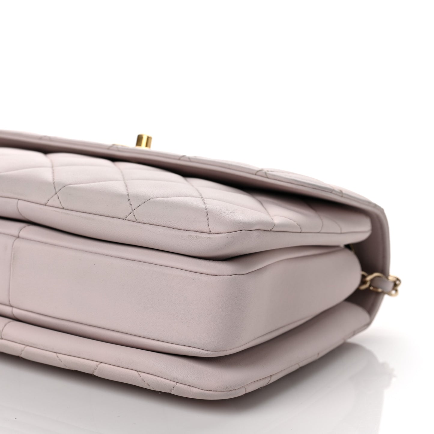 Lambskin Quilted Small Trendy CC Flap Dual Handle Bag Lilac