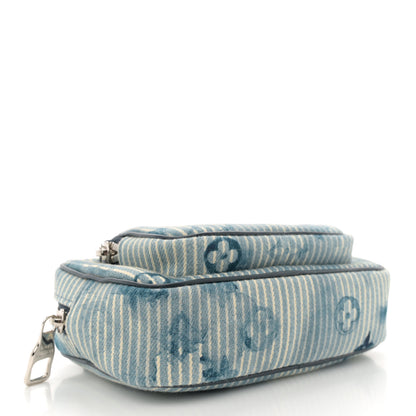 Louis Vuitton Hickory Stripes Denim Monogram Watercolor Outdoor Pouch Blue 4 of 10