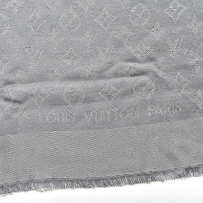 Louis Vuitton Silk Lurex Wool Monogram Shine Shawl Charcoal Grey 3 of 6