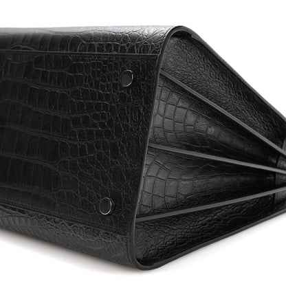 Saint Laurent Calfskin Crocodile Embossed Large Sac De Jour Carryall Black 10 of 10