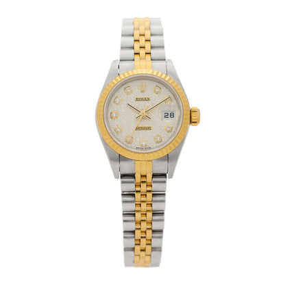 Rolex Stainless Steel 18K Yellow Gold Diamond 26mm Oyster Perpetual Datejust Watch Silver Jubilee 79173 1 of 4