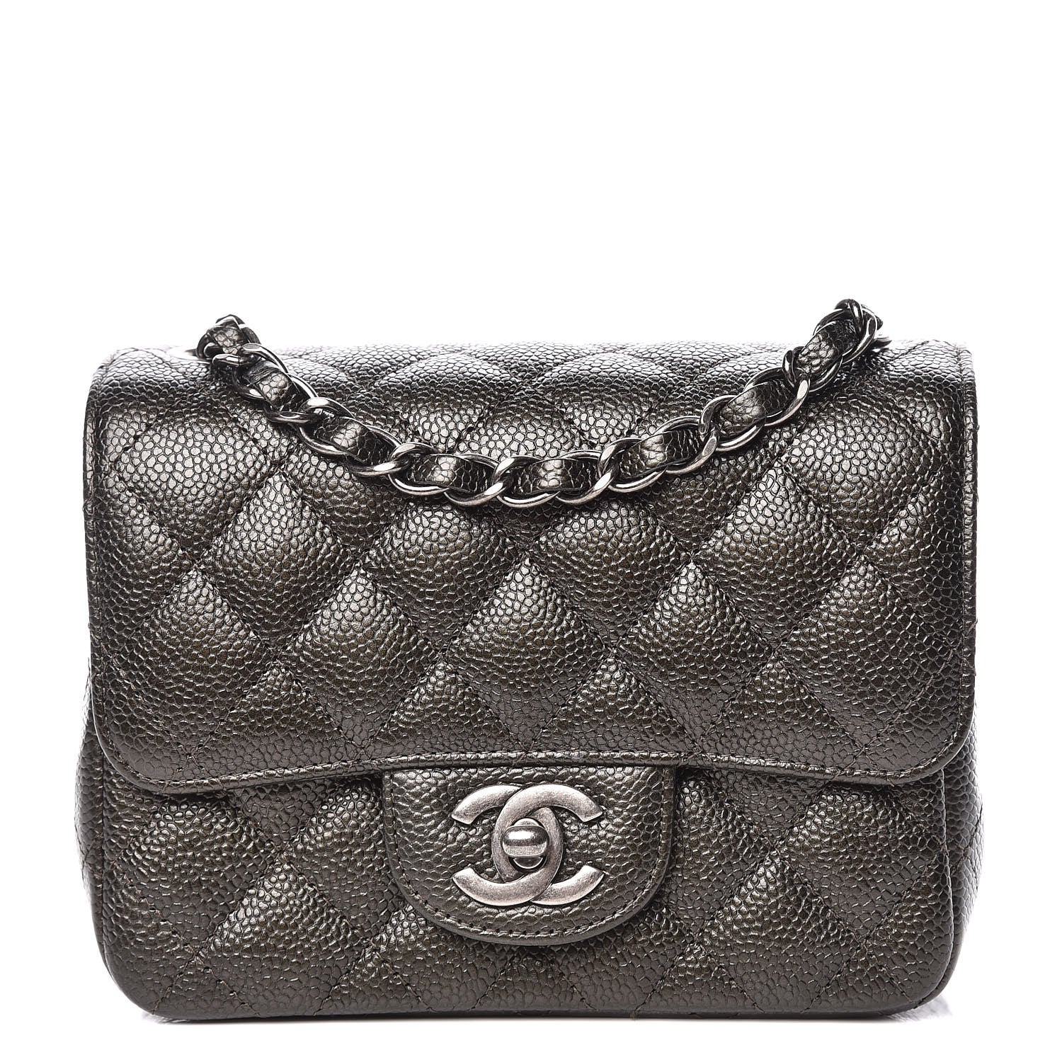 Chanel Caviar Quilted Mini Square Flap Dark Charcoal 1 of 11