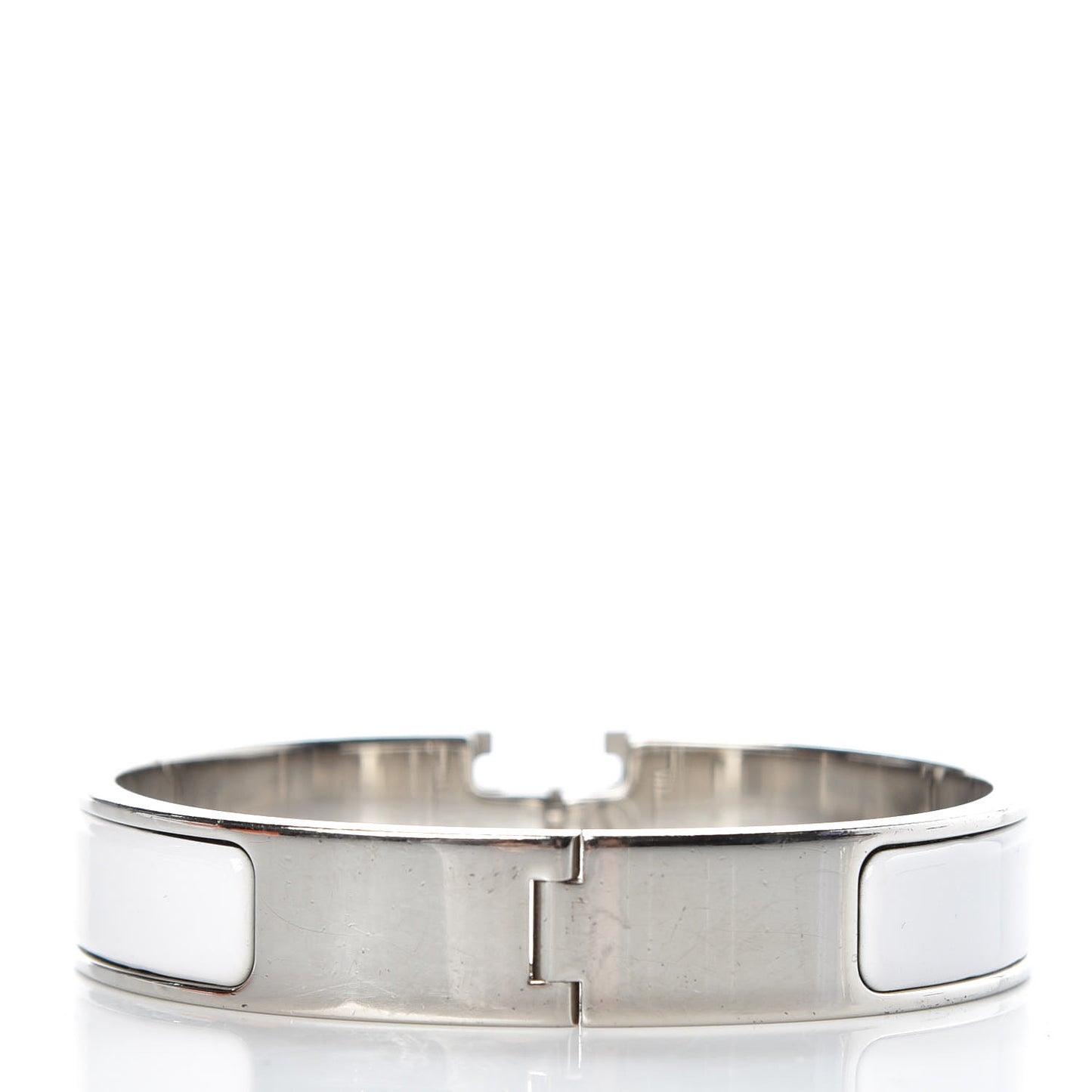 Enamel Narrow Clic Clac H Bracelet PM White