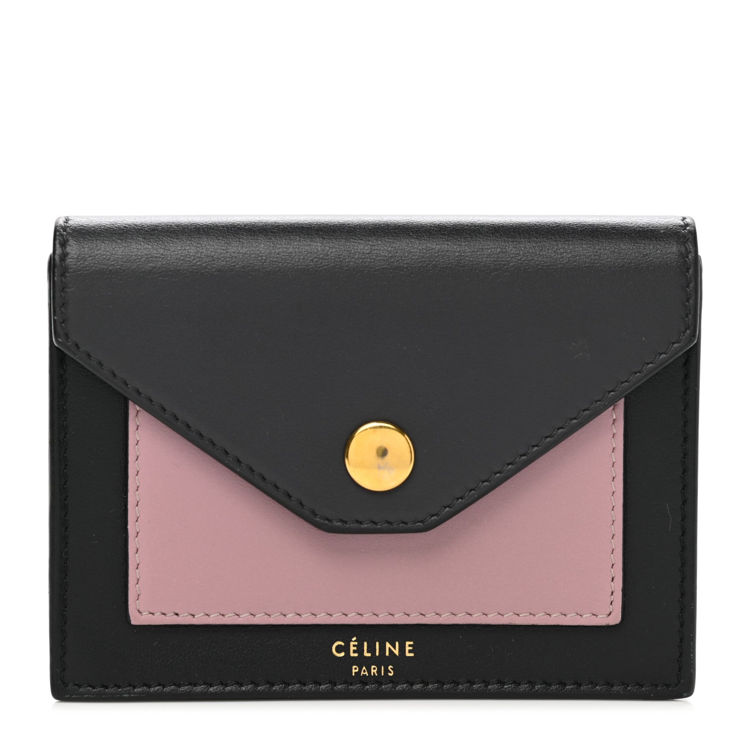 Celine Smooth Calfskin Pocket Card Holder Liquorice Black 1 of 11