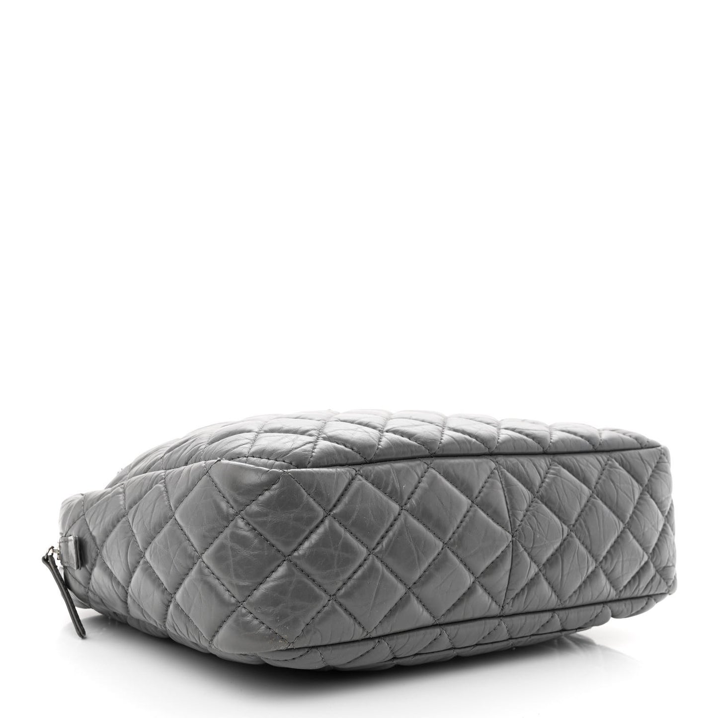 Aged Calfskin Quilted Large Reissue Camera Case Grey