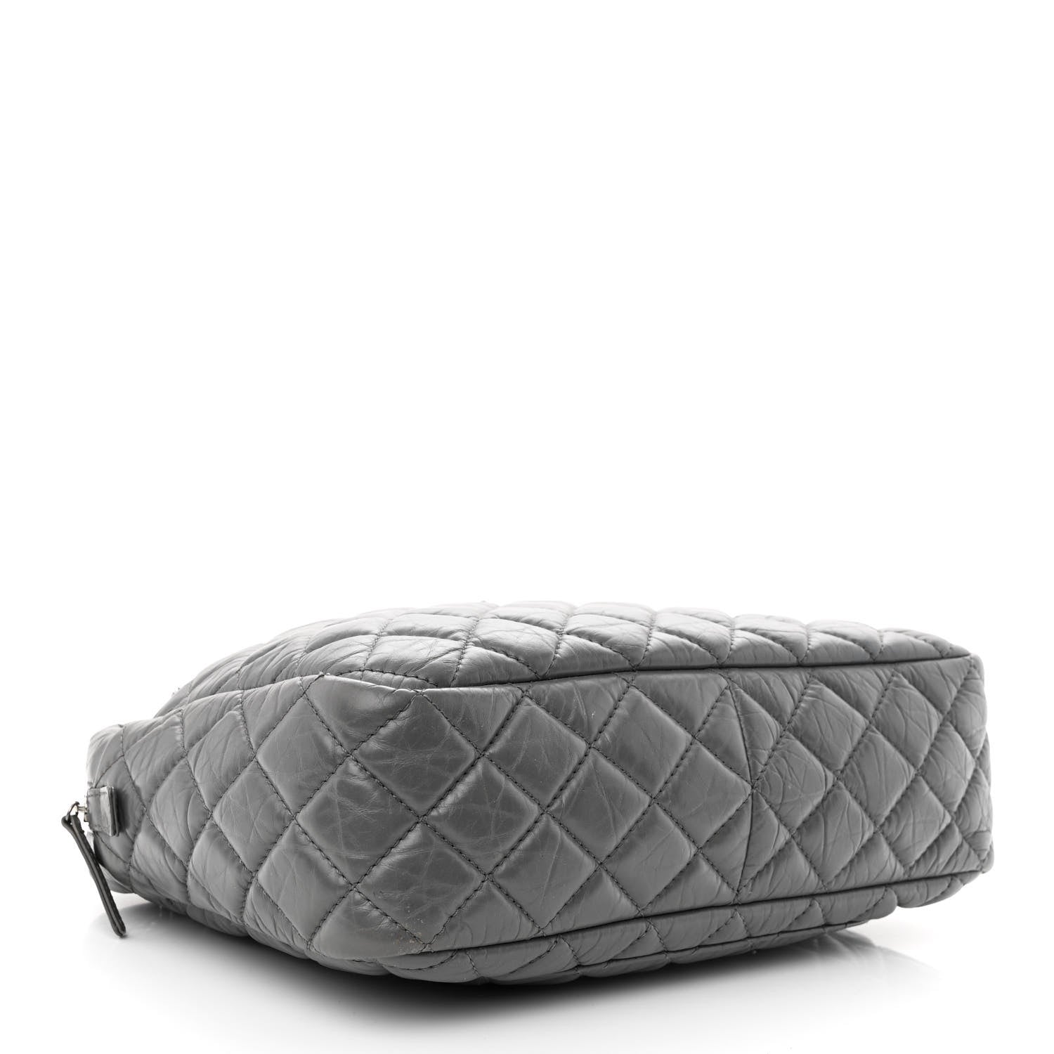 Chanel Aged Calfskin Quilted Large Reissue Camera Case Grey 4 of 16