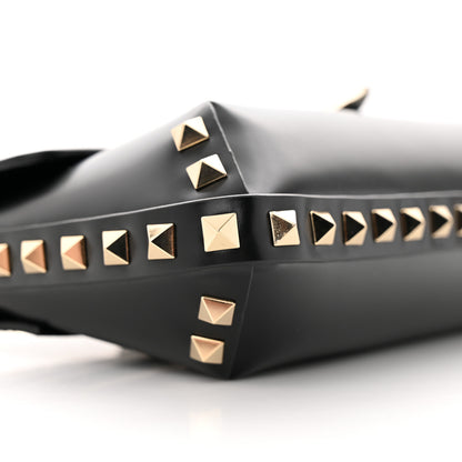 Valentino Garavani Brushed Calfskin Rockstud Flip Lock Chain Shoulder Bag Black 9 of 14