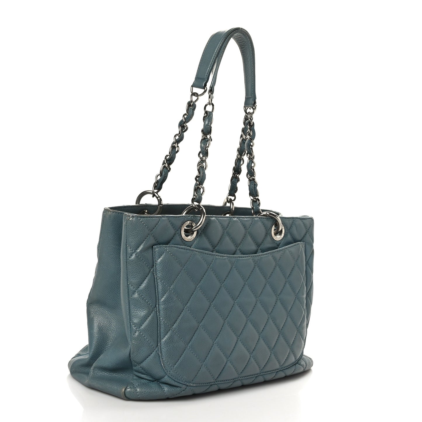 Caviar Quilted Grand Shopping Tote GST Blue