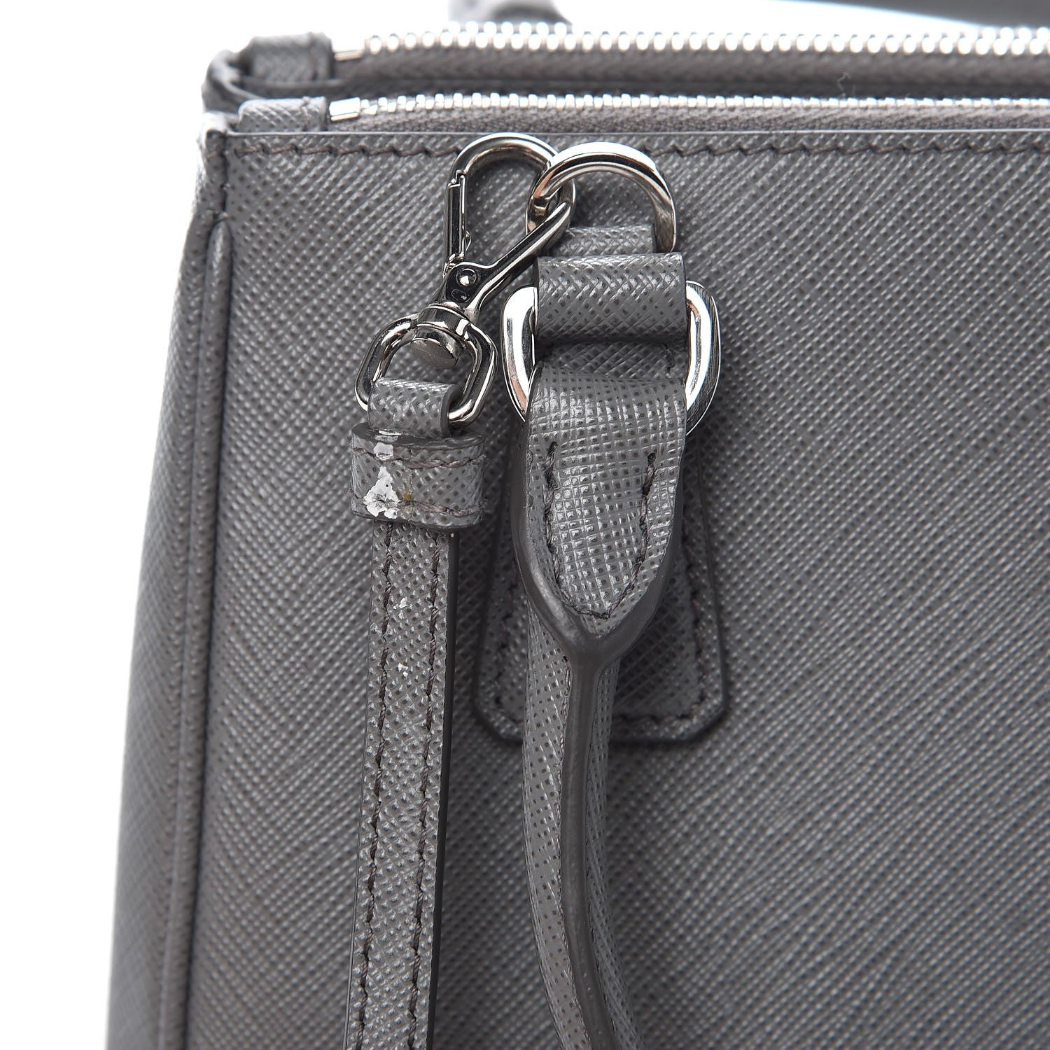 Prada Saffiano Micro Galleria Double Zip Tote Marmo 9 of 11