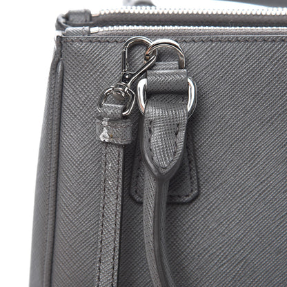 Prada Saffiano Micro Galleria Double Zip Tote Marmo 9 of 11