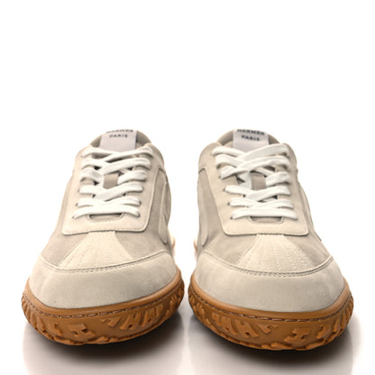 Hermes Suede Goatskin Mens Jet Sneakers 42.5 Beige Esquisse Glaise 2 of 8