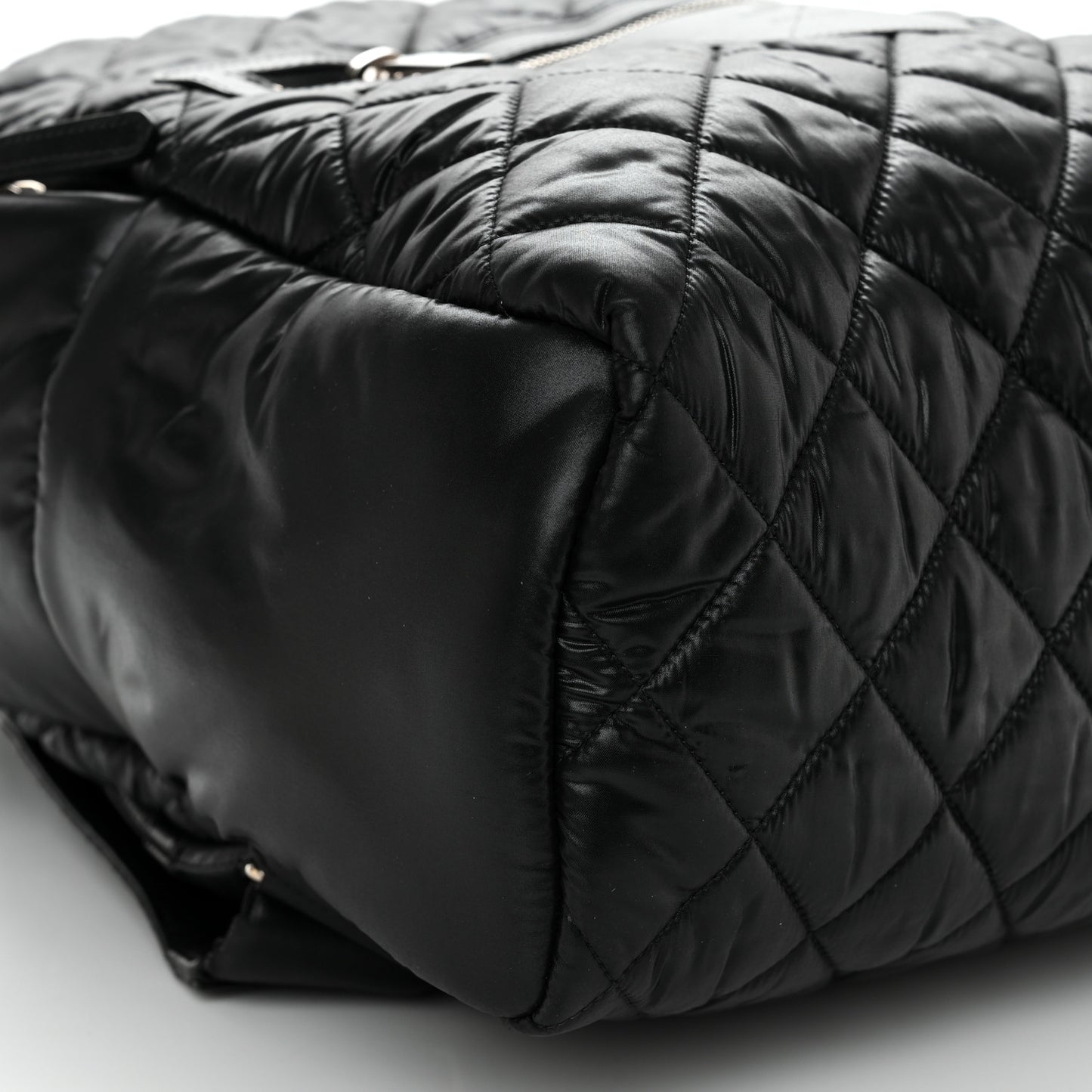 Nylon Quilted Coco Cocoon Backpack Black