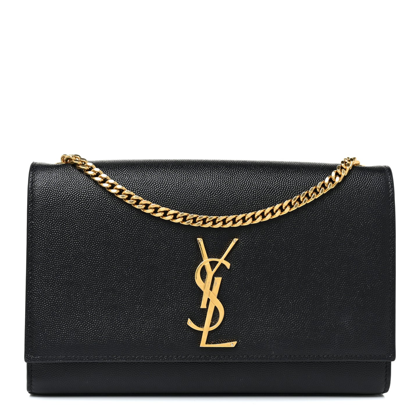 Grain De Poudre Medium Classic Monogram Kate Satchel Black