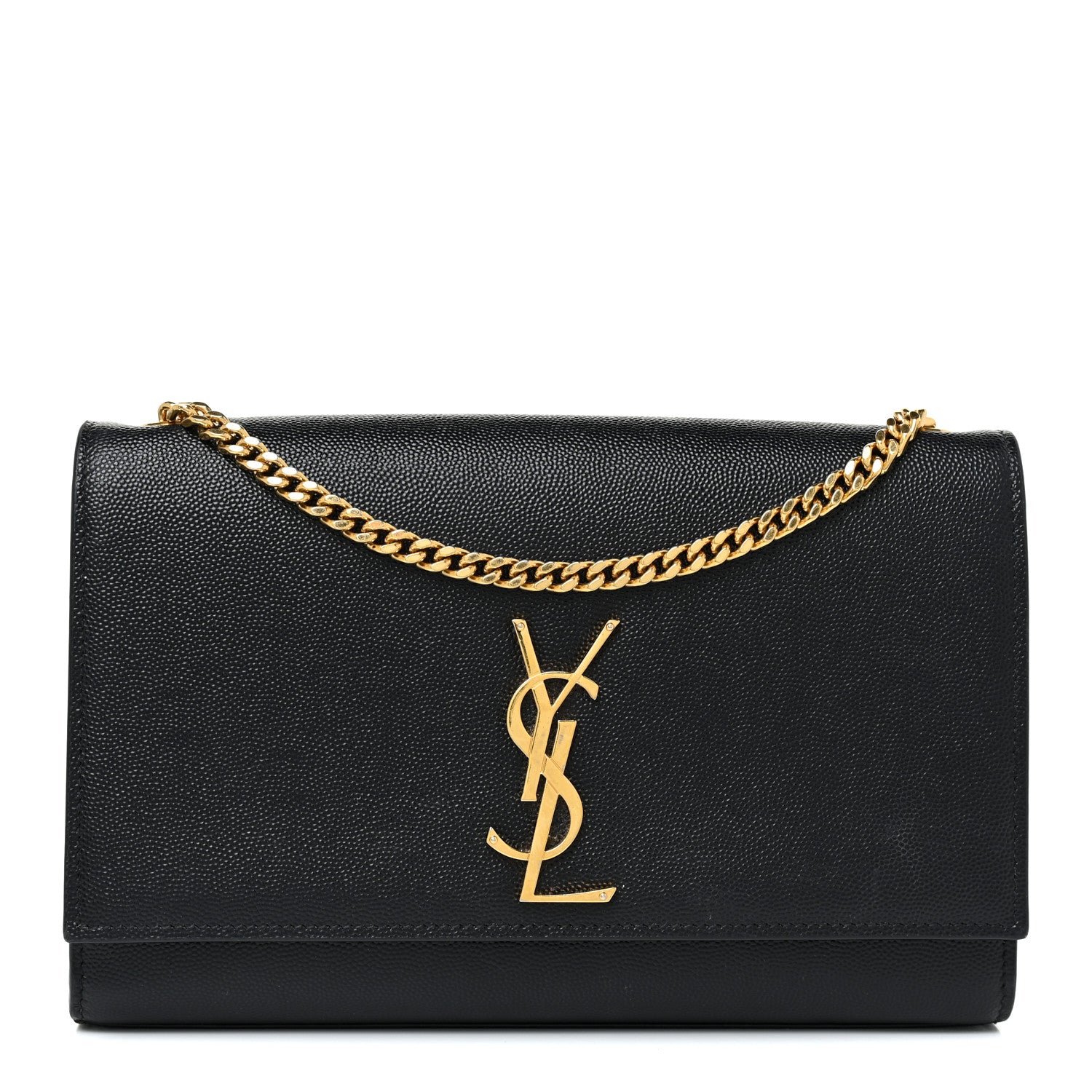 Saint Laurent Grain De Poudre Medium Classic Monogram Kate Satchel Black 1 of 11