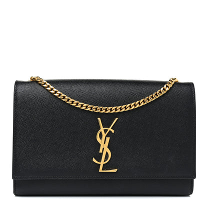 Saint Laurent Grain De Poudre Medium Classic Monogram Kate Satchel Black 1 of 11