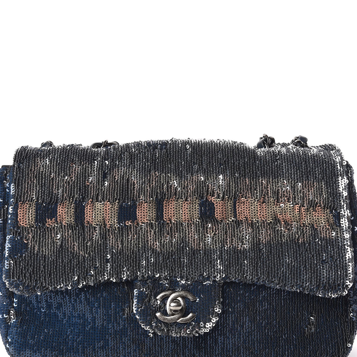 Sequin Medium Coco Cuba Single Flap Blue