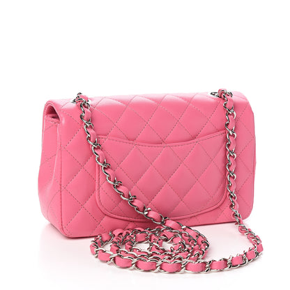 Chanel Lambskin Quilted Mini Rectangular Flap Pink 2 of 9