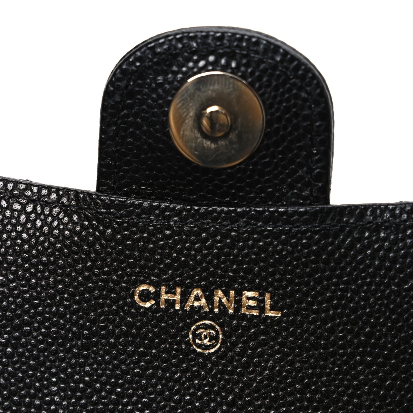 Caviar Quilted Phone Holder Wallet on Removable Chain Black
