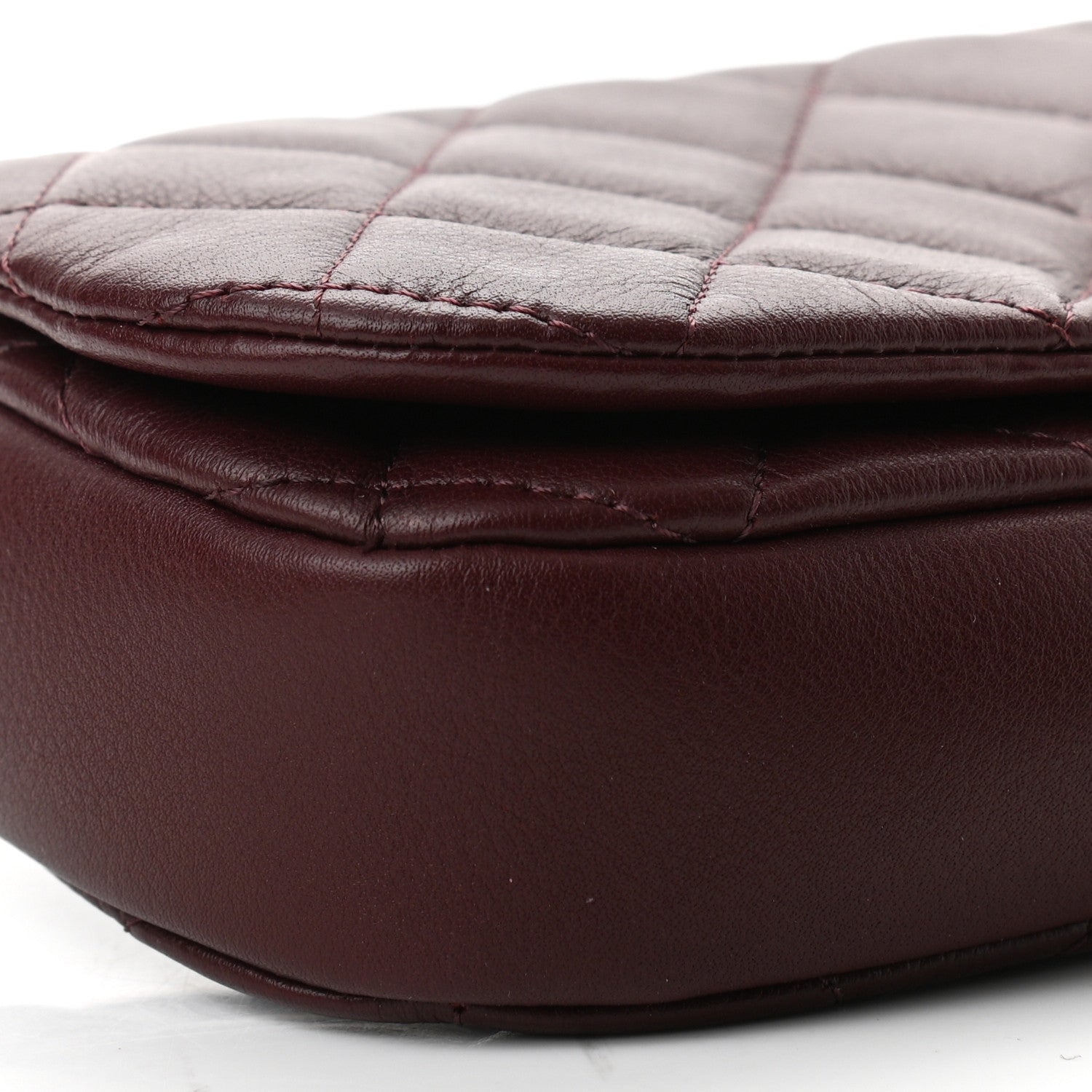 Chanel Calfskin Quilted Coco Mail Clutch With Chain Burgundy 11 of 12