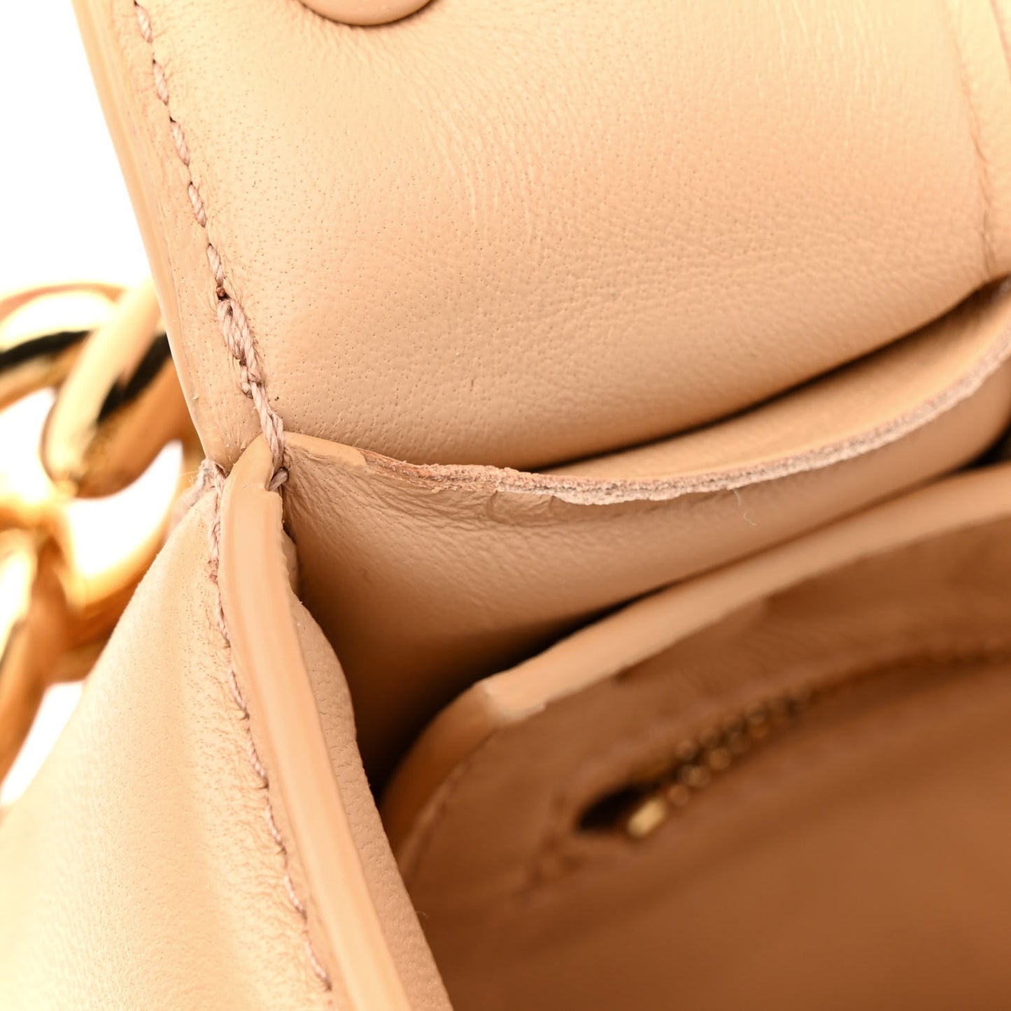 Lambskin Maxi Intreccio Padded Chain Cassette Crossbody Bag Almond