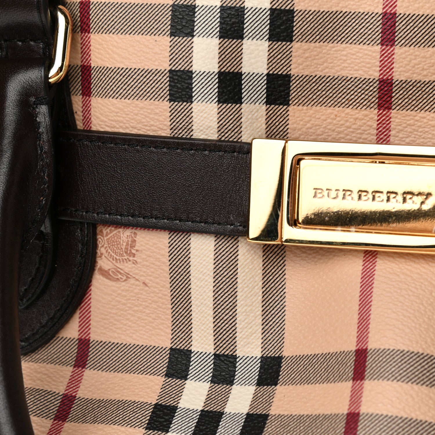Burberry Haymarket Check Medium Golderton Tote Chocolate 15 of 16