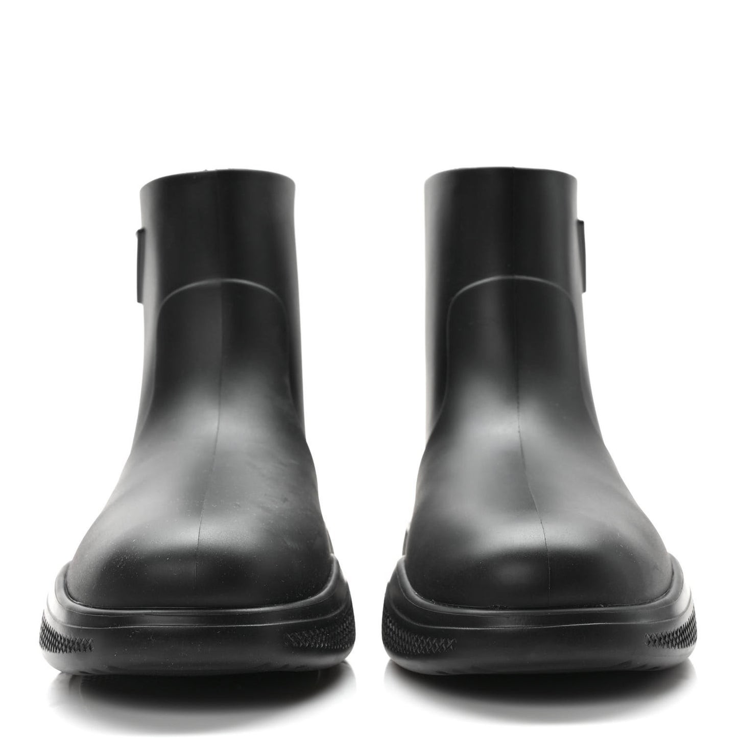 Soft Mellow Rubber Triangle Logo Embossed Womens 25mm Booties 41 Black