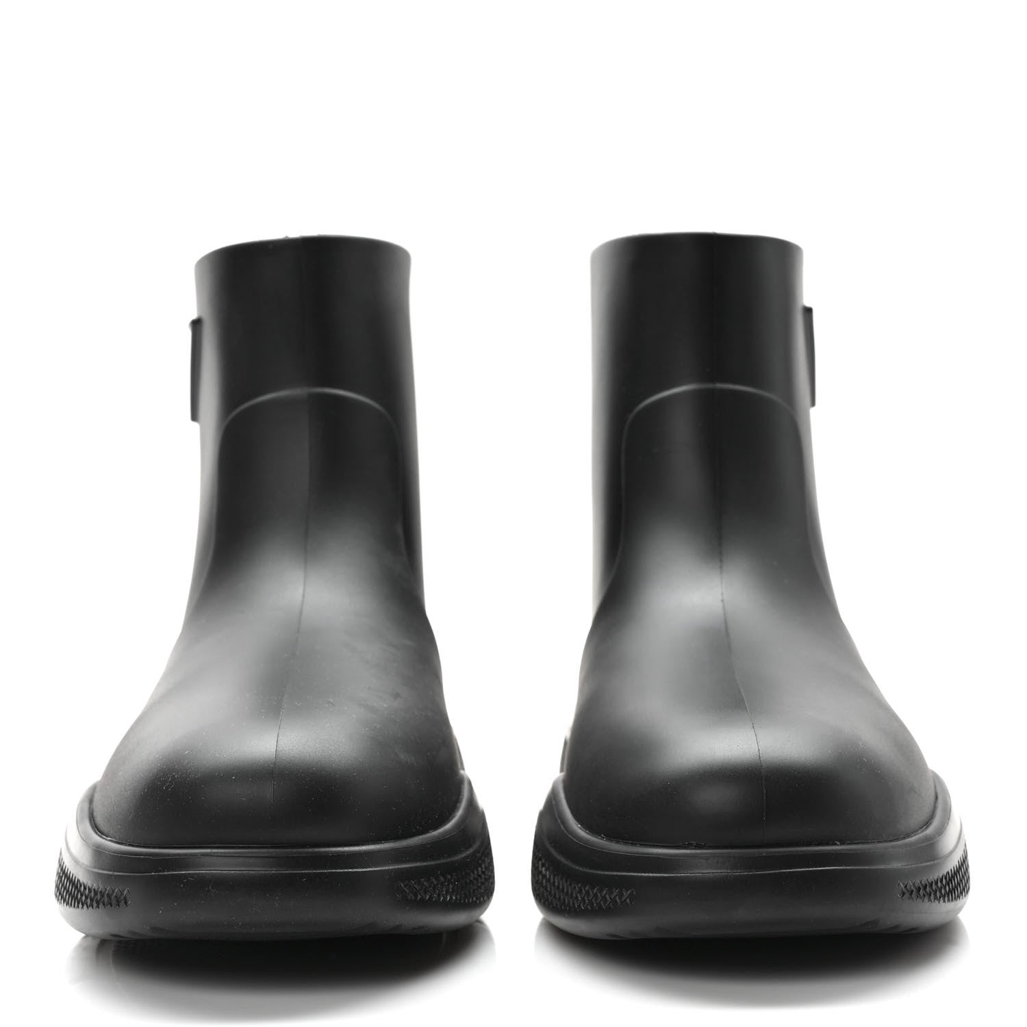 Prada Soft Mellow Rubber Triangle Logo Embossed Womens 25mm Booties 41 Black 2 of 9