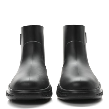 Prada Soft Mellow Rubber Triangle Logo Embossed Womens 25mm Booties 41 Black 2 of 9