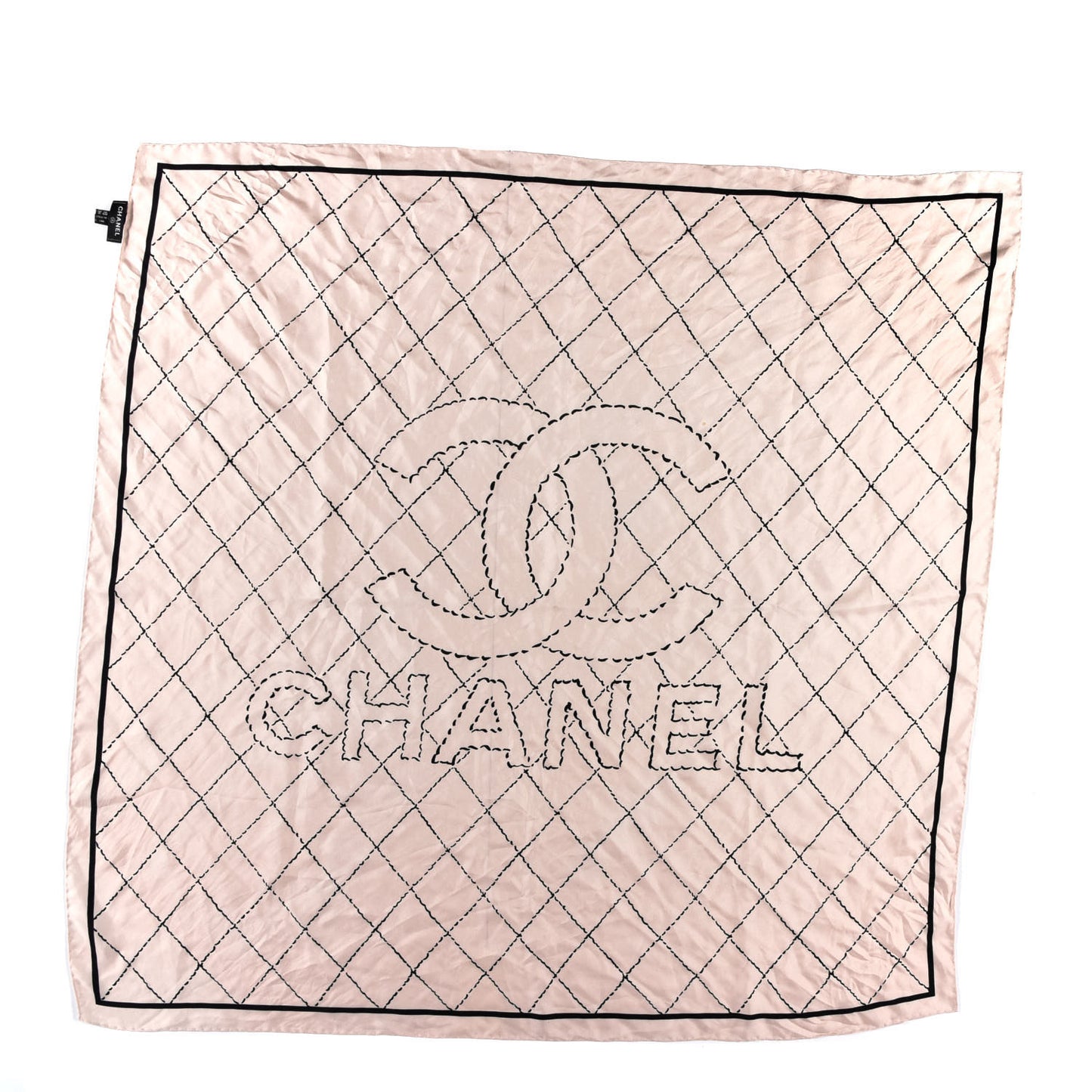 Silk CC Square Scarf Pink Black