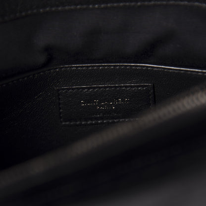 Saint Laurent Sheepskin Matelasse Chevron Monogram Large College Satchel Black 8 of 12