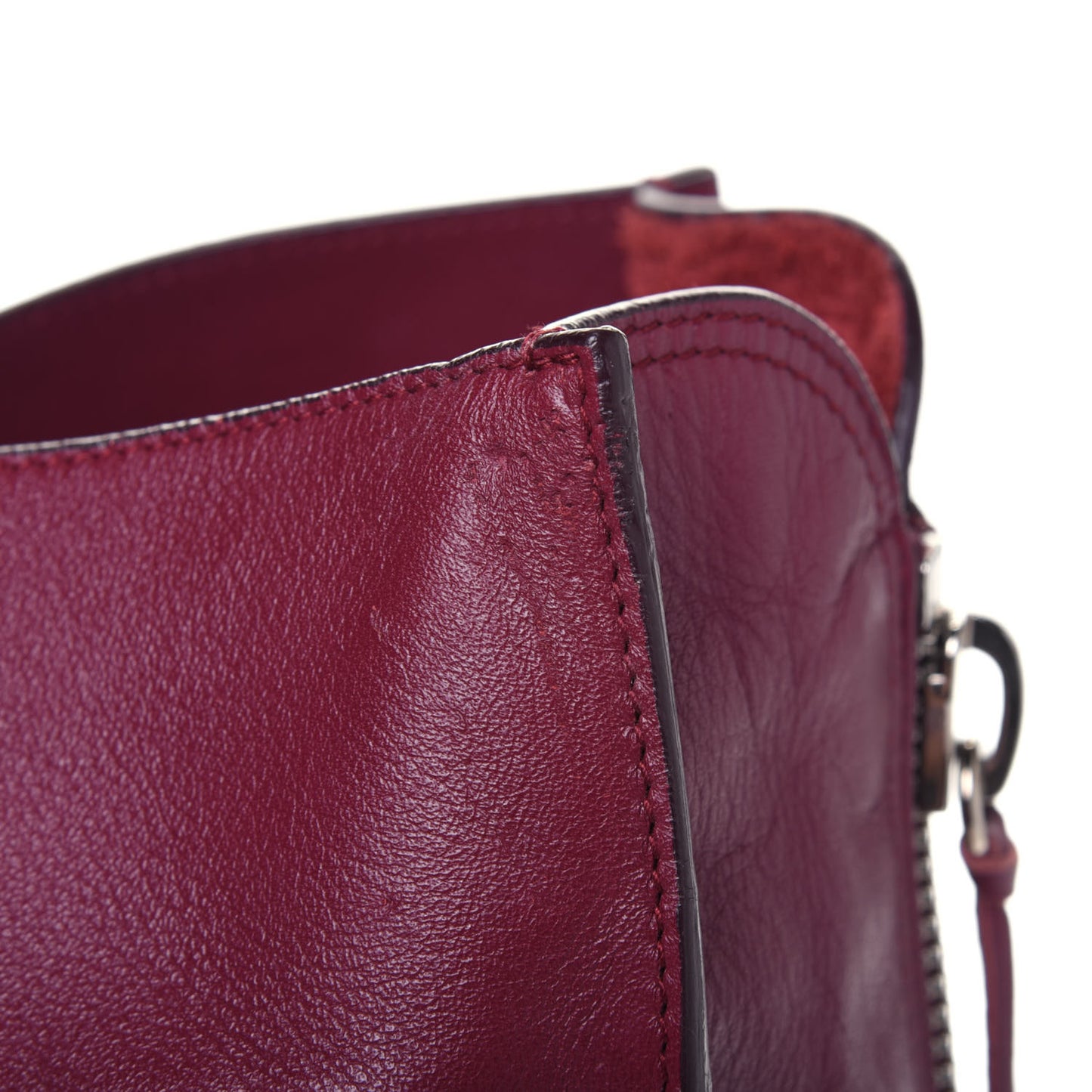 Veau Papier Classic Silver Hardware A4 Zip Around Tote Rouge Pourpre