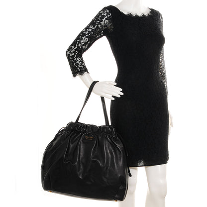 Prada Nappa Drawstring Tote Black 2 of 10