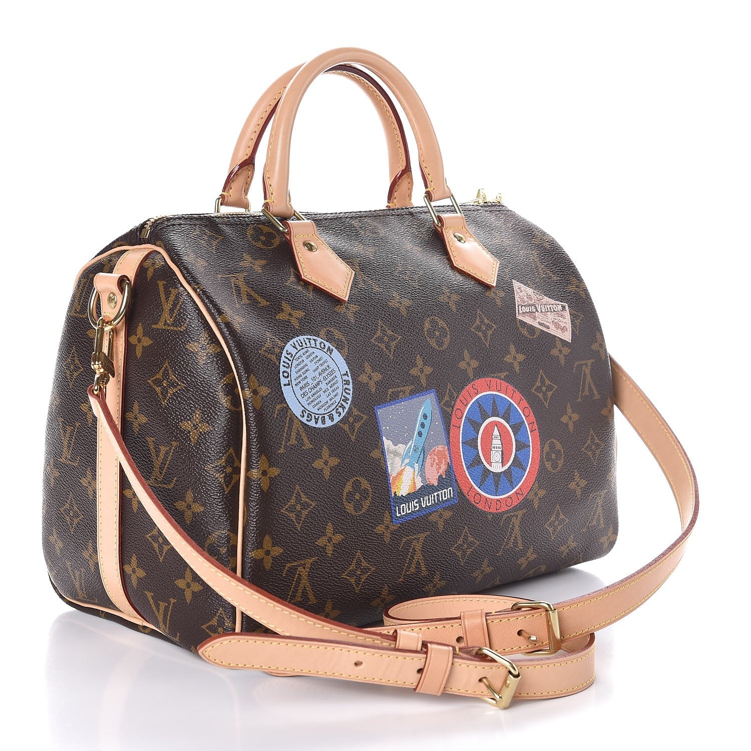 Louis Vuitton Monogram World Tour Speedy Bandouliere 30 4 of 8
